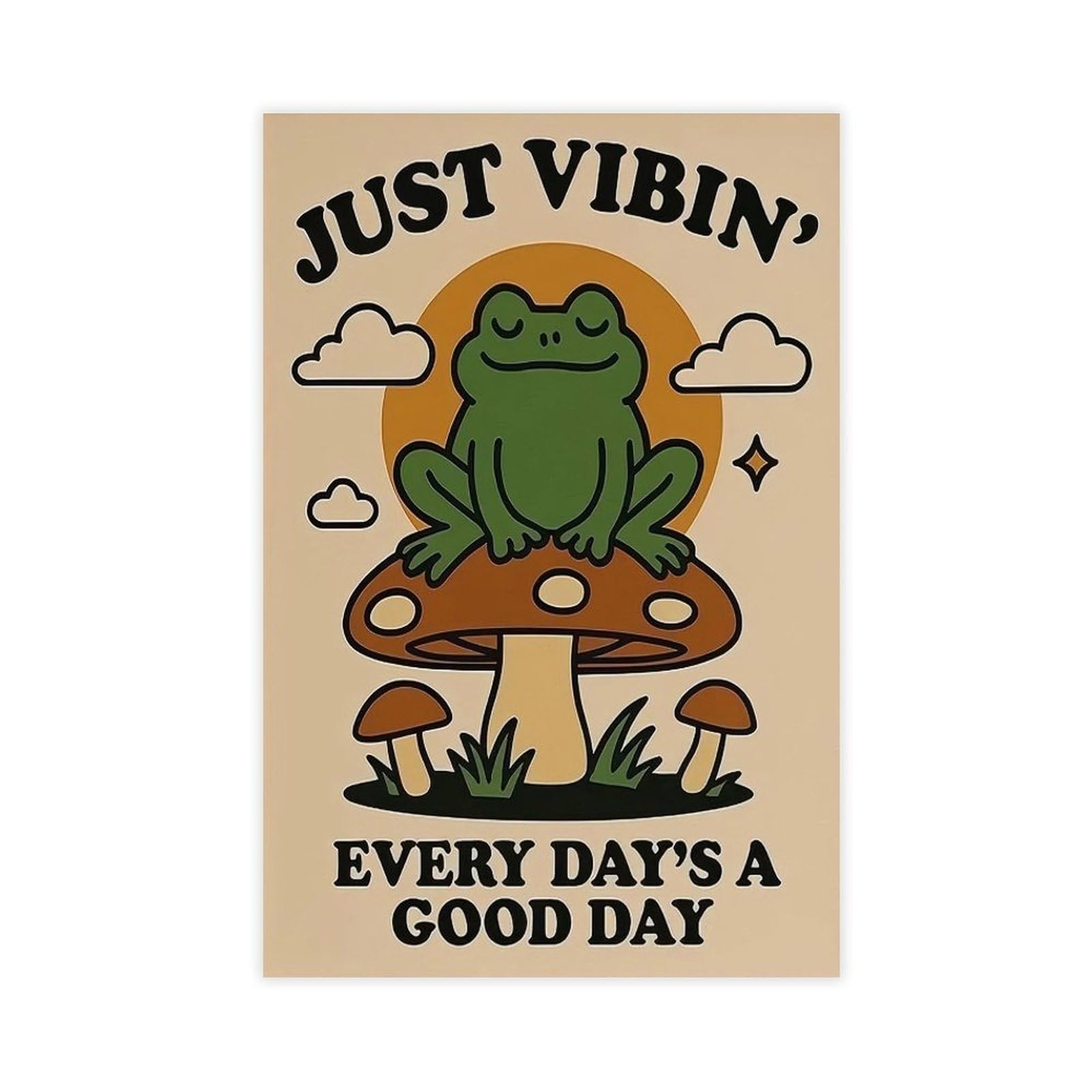 Bareronor Frog Canvas Poster for Living Room Decor Gift