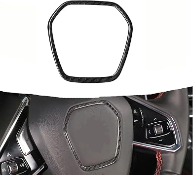 Jogon Dry Carbon Fiber Steering Wheel Frame Trim for Chevrolet Corvette C8 Z06 Z51 Stingray Coupe HTC 2020 2021 2022 2023 2024 2025 2026 Steering Wheel Center Decorative Sticker