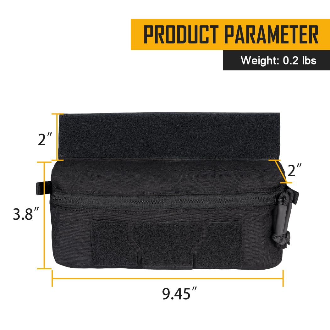 IDOGEAR Tactical Drop Pouch with Hook and Loop for JPC CPC AVS Vest Utility Tool Pouch Fanny Pack (Black)