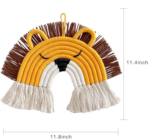 Miniatura 3 de Maydear Tapiz tejido a mano bohemio para colgar en la pared, decoración de algodón con borlas de macramé para decoración del hogar, juego de 2