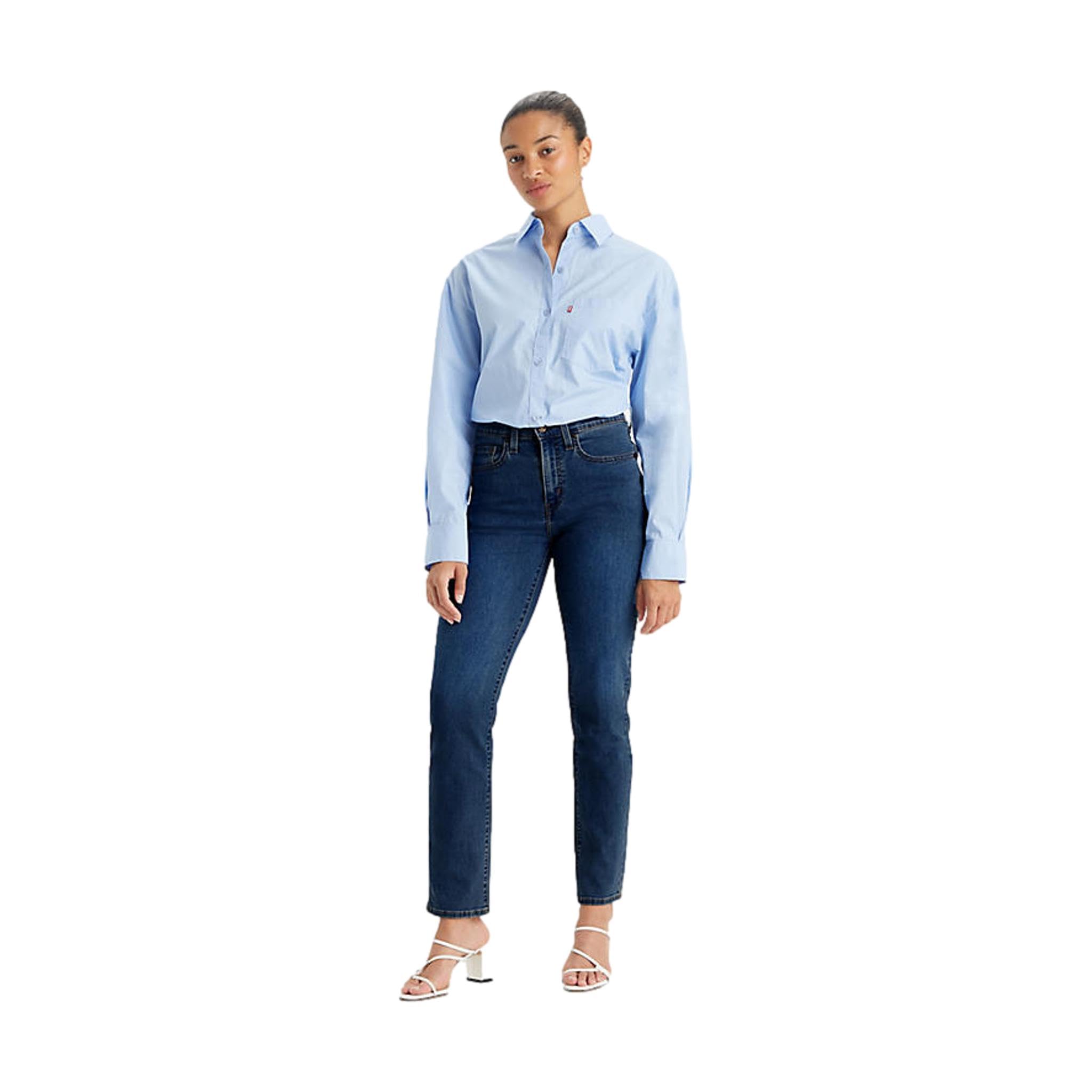 Levi's Women's Chelsea Carbon Glow 724 High Rise Straight Jeans, 26W X 30L Large