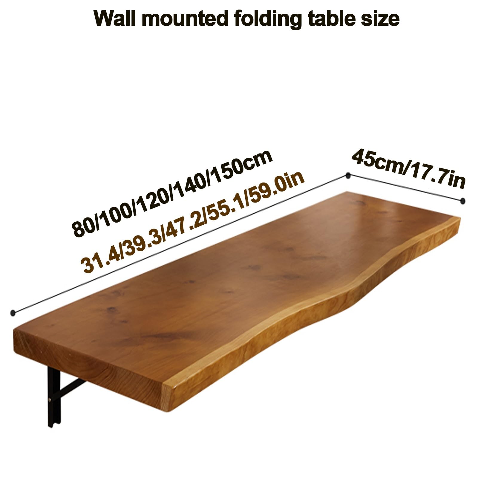 Wandklapptisch,Klapptisch Wand,Schreibtisch Klappbar Wand,Platzsparender Schwimmender Drop-Leaf Schreibtisch,Holz Wandtisch Klappbar,klapptisch Balkon Hängend,Geeignet Für Küche(100*45cm/39.3*17.7in)