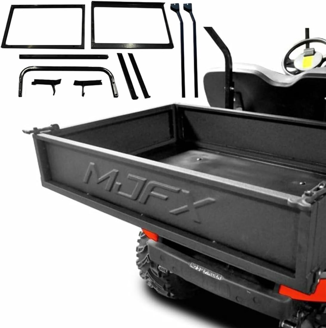 MADJAX Premium Heavy Duty Steel Golf Cart Cargo Box Kit Compatible with Club Car Precedent 2004-Up Models | Black Steel Utility Box