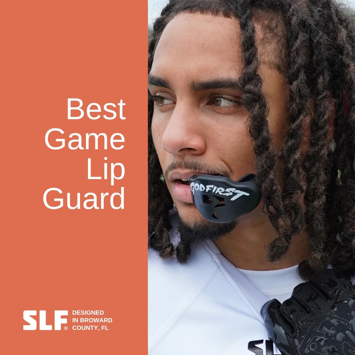 SLEEFS Football Mouth Guard - Youth Mouthguard with Strap - Lip/Teeth Protector Mouthpiece - No Boil - for Youth/Adults, Maximum Air Flow, for All Sports - God First in Black - Image 6