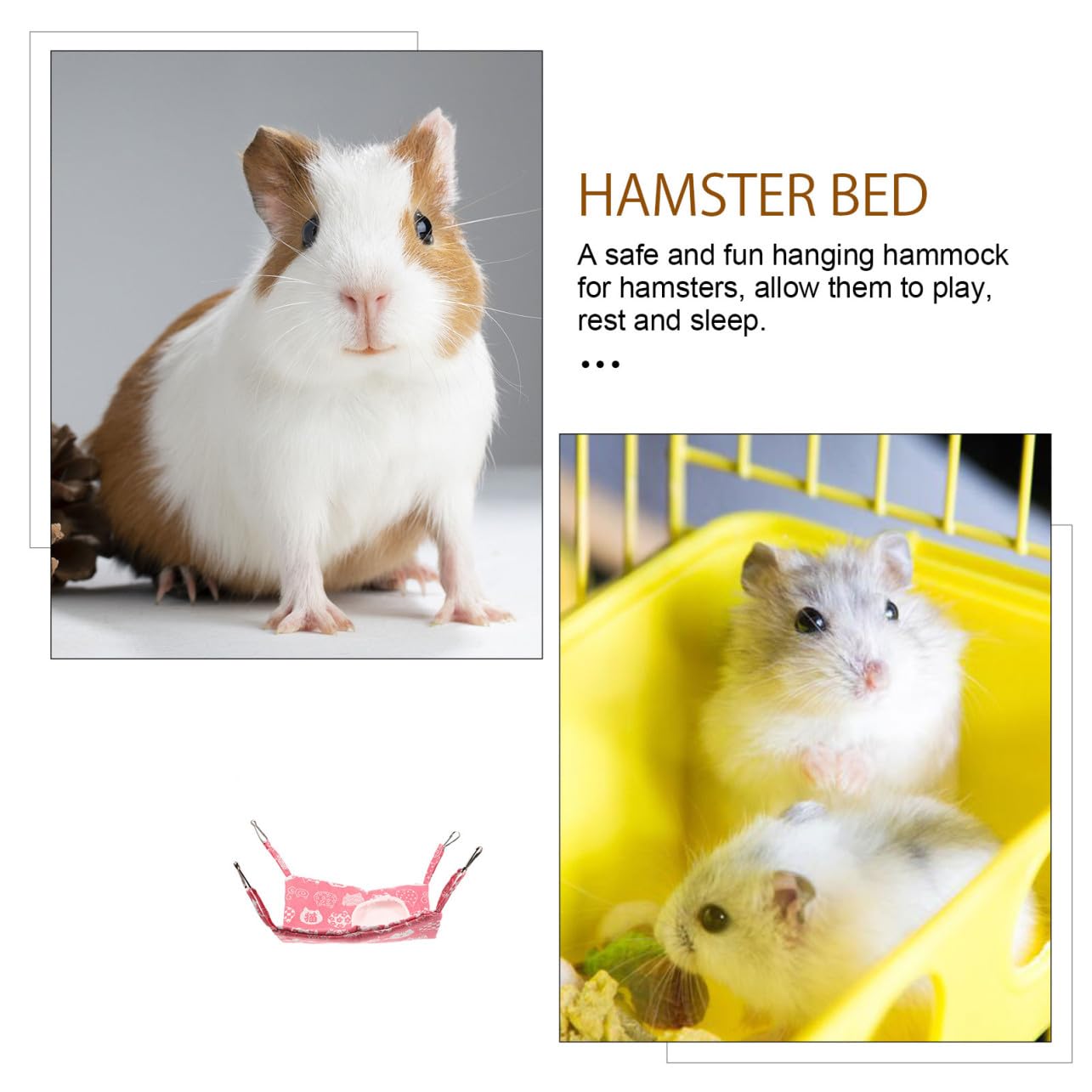 HANABASS 5piezas Cama Colgante para Hámster y Cobayas Hamaca Cálida y Cómoda Accesorio para Mascotas para Chinchillas y Pequeños Roedores Diseño De Gato Suerte
