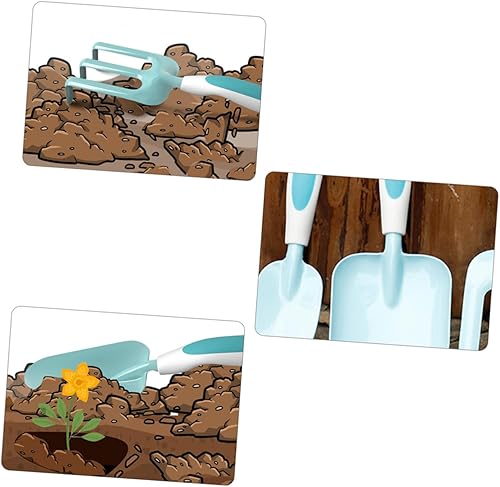 Miniatura 4 de 1set Garden Hand Tool Set Metal Gardening Equipment for Boys and Girls Compact Shovel and Rake Set for Soil Digging and Planting Gardening Supplies