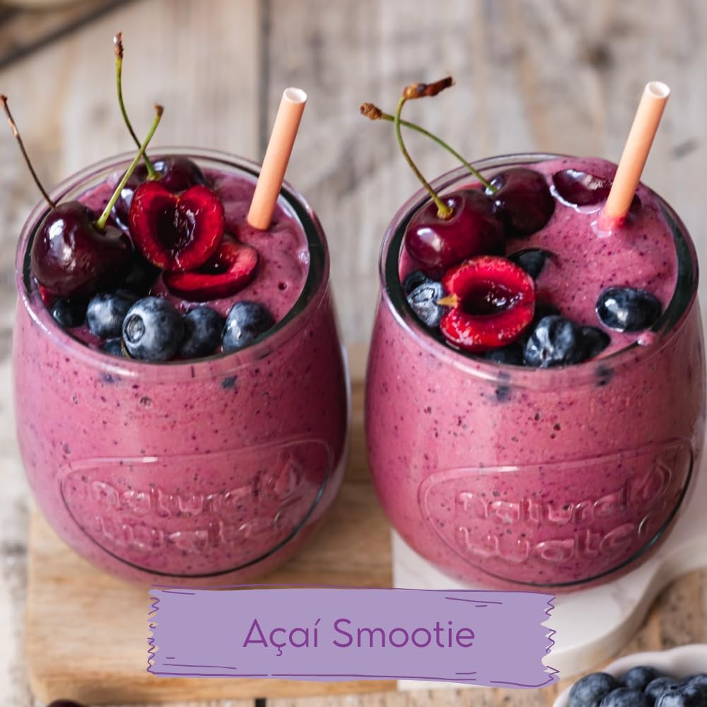 Açai Powder ◕ 100g ◕ 100% Czysty naturalny proszek Açai ◕ Jakość premium - klasa A ◕ Bez dodatków lub barwników ◕ Wegańskie i bezglutenowe ◕ Idealny do napojów, ciast i miski acai