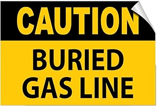 Caution Buried Gas Line Hazard Warning Safety Label Decal Sticker 7 Inches X 5 Inches