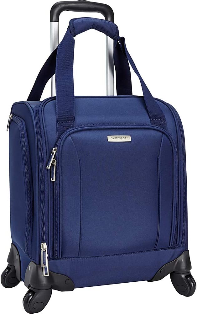 Samsonite Spinner Underseater with USB Port, Rolling Carry-On With Laptop Pocket - Fits 14.2 Inch Laptop - (Majolica Blue)