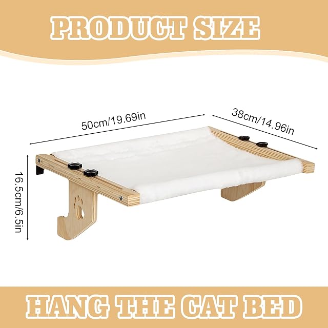 Foto 2 de 7 de Hamaca para gatos, balcón 50 x 38 cm, hamaca para gatos, tumbona para ventana, hasta 14 kg
