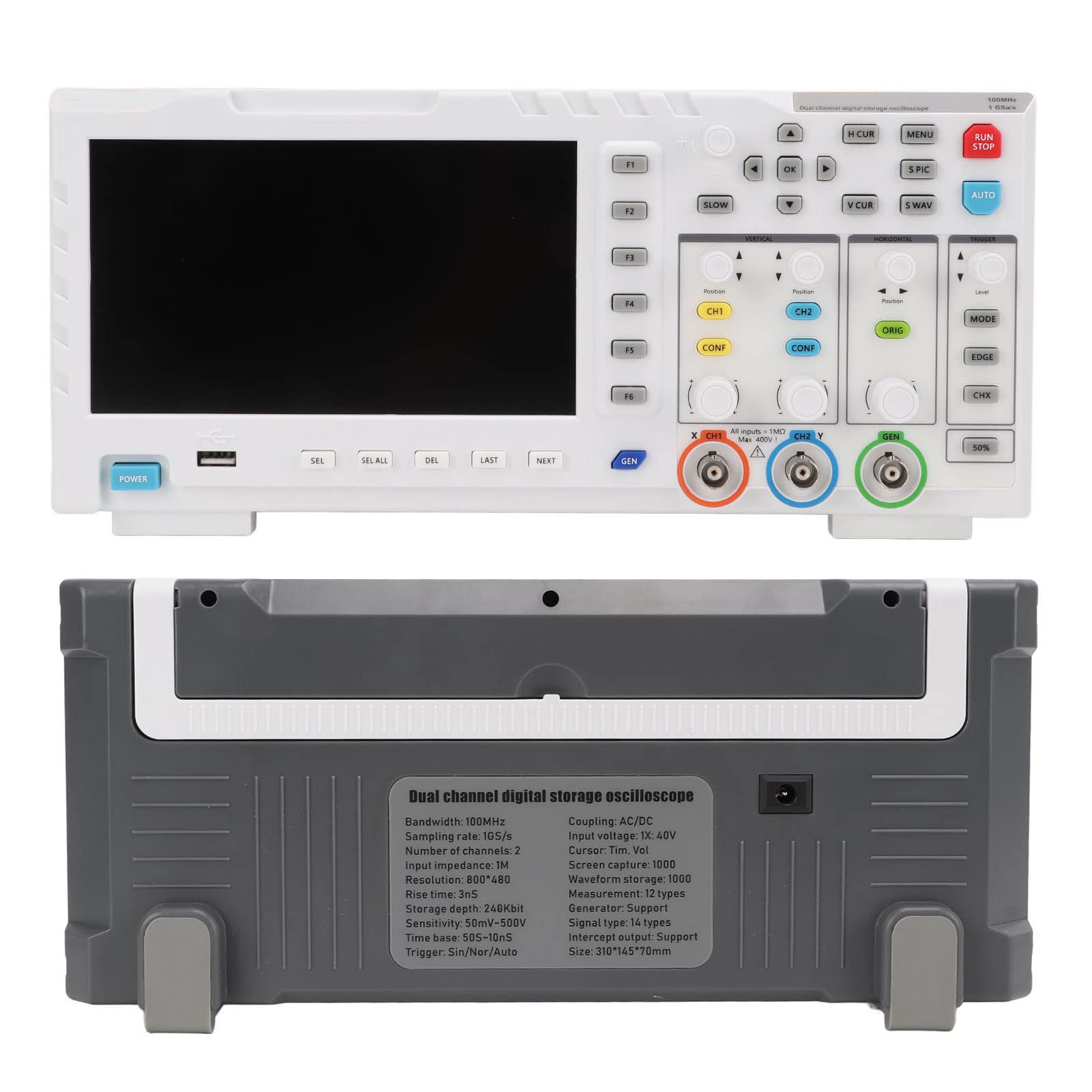 Marhynchus Generador de Señal DDS, Espacio de Almacenamiento de 1 GB, Pantalla LCD, Multifunción, una Clave Automática, Función de Visualización FFT, Generador de Señal de Osciloscopio de