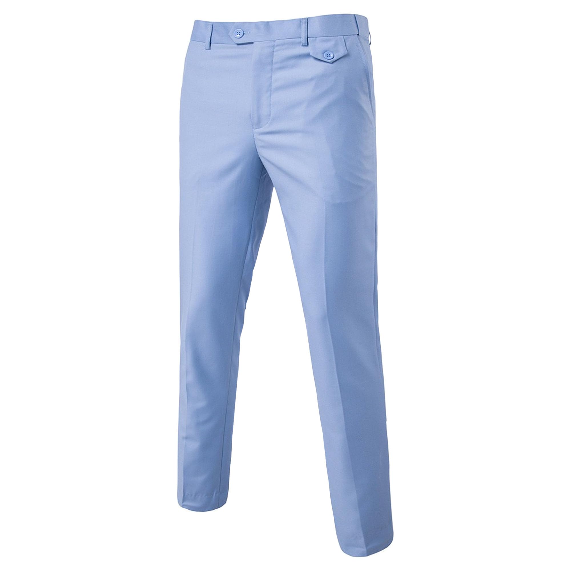 Mens Business Tapered Leg Suit Pant Stylish Slim Stretch Pant Flat Fit Expandable Classic Separate Pants