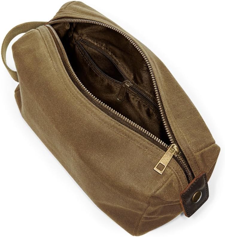 Canvas Toiletry Wash Bag - Camel