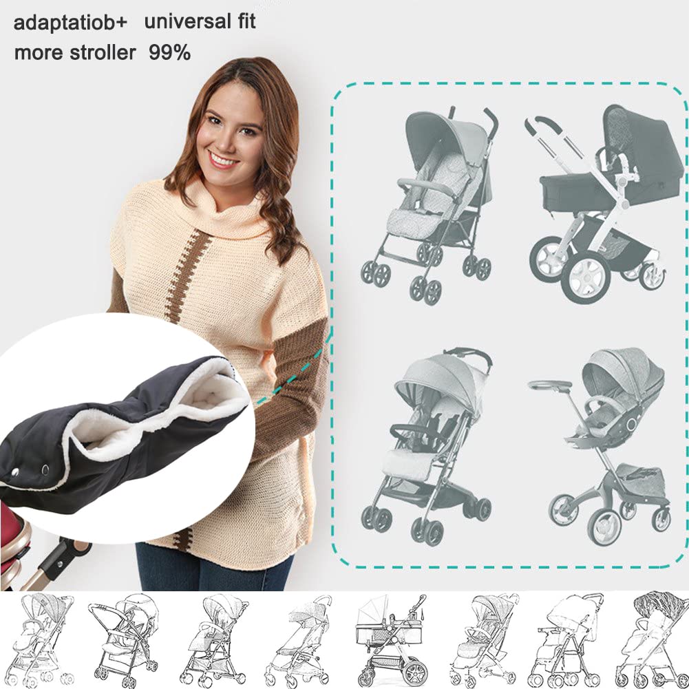 Guanti passeggino inverno, guanti passeggino scaldamani, guanti per passeggino inverno termici extra spessi, ideale per genitori di neonati e caregiver