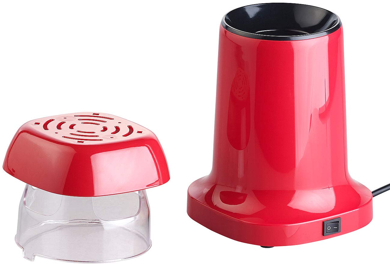 Rosenstein & Söhne máquina palomitas aire caliente: Máquina de palomitas de maíz de aire caliente, Feria, para hasta 80 g de maíz, Bandeja de recogida, 1.200 vatios (retro)