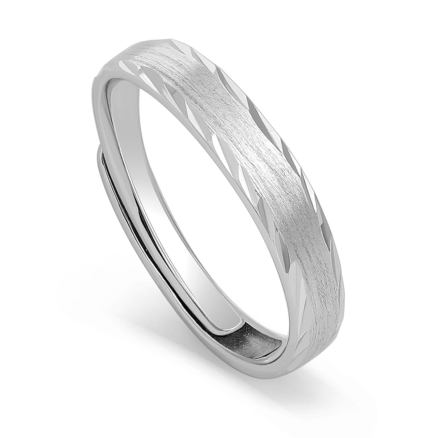 Meissa Couple Rings Wedding Band for Men and Women 925 Sterling Silver Simple Stain Finish Bands Matching Promise Rings Size Adjustable (02_3mm Width)