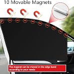Car Side Window Sun Shades, 4 PCS Window Sunshades Privacy Curtains, 100% Block Light for Breastfeeding, Taking a nap, Changing Clothes, Camping (Front&Back 4pcs)