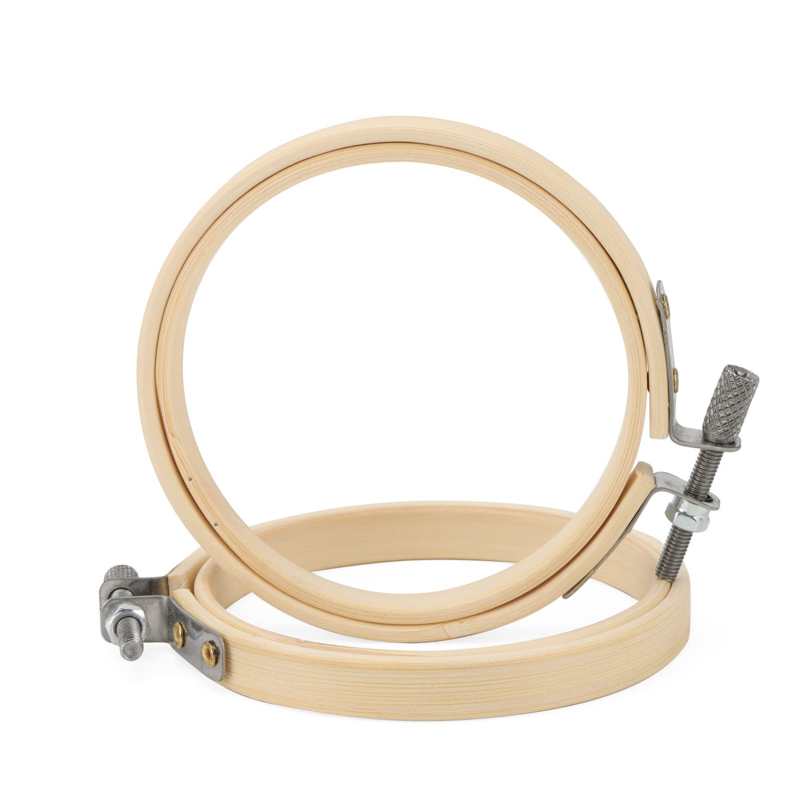 MANCHAP Confezione da 20 cerchi da ricamo 8 cm, mini telaio da ricamo 8 cm, anelli da ricamo regolabili, cerchi in bambù per punto croce per lavori artigianali
