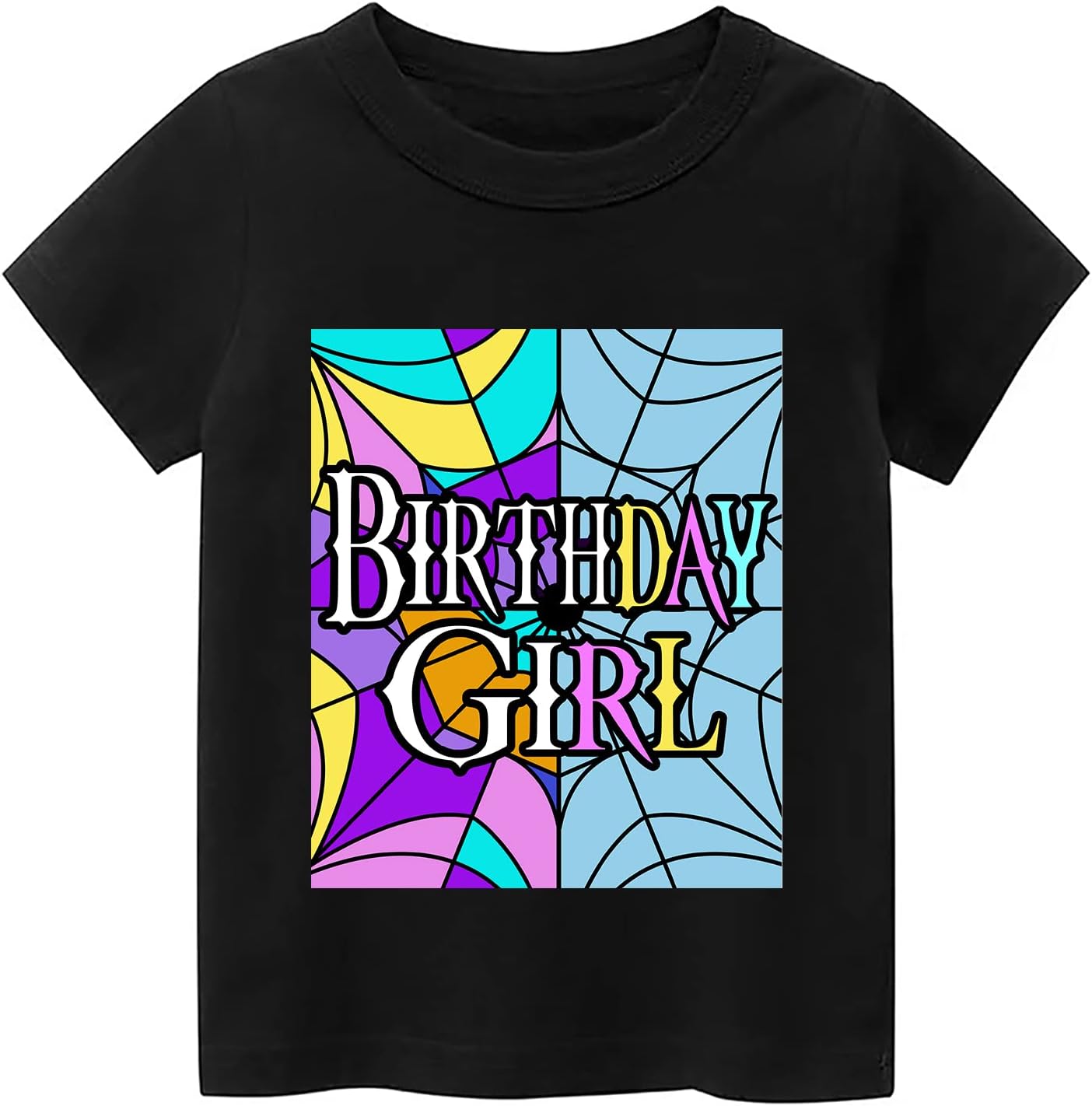 Tutu and Sian Gothic Style Birthday Girl Outfit: T-shirt, Tutu Skirt Dress, Birthday Girl Crown and Satin Sash - Image 2