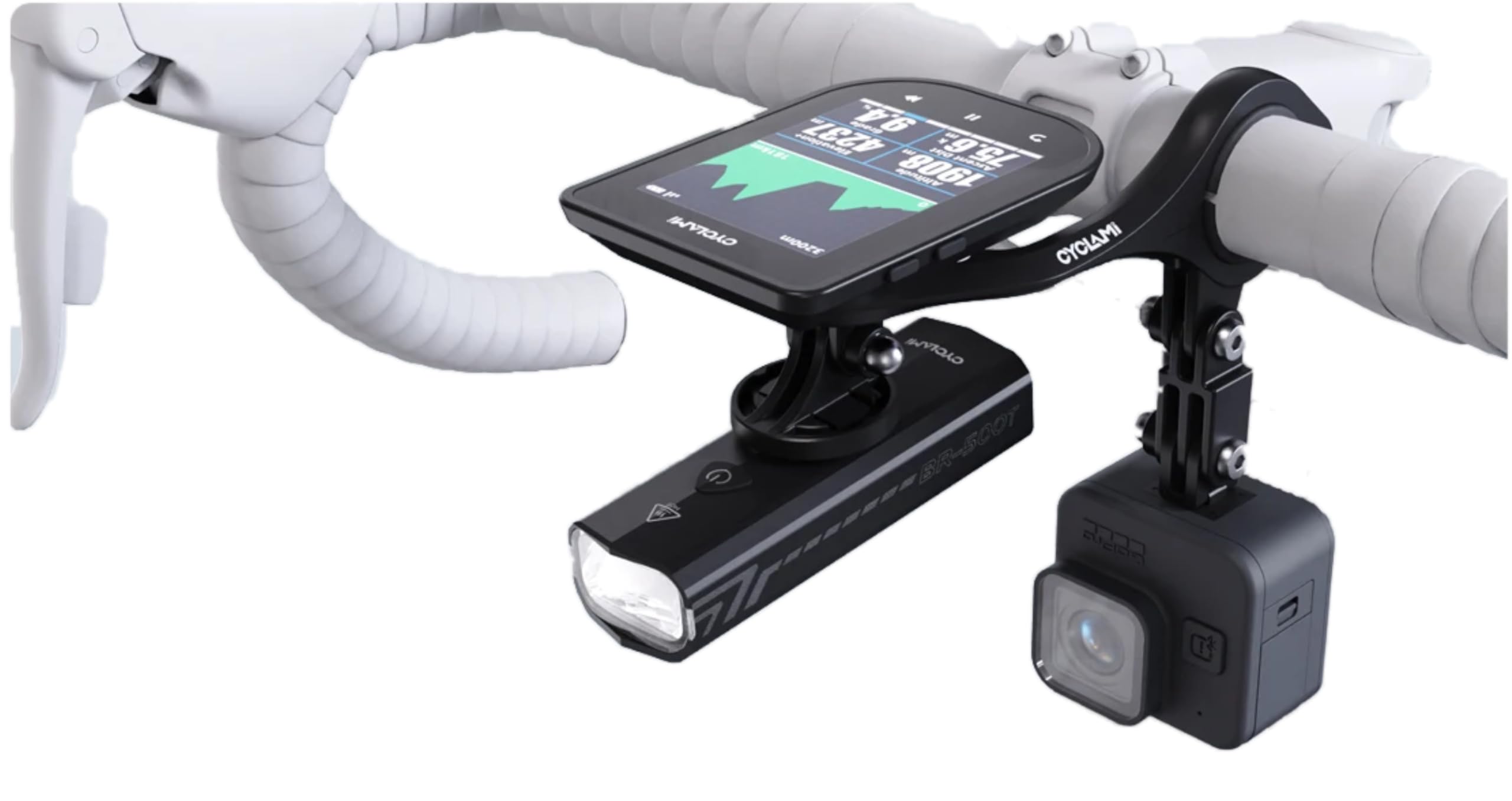 サイクルコンピューター&マウントセット&テールライト&パーツセット Amazon | 3点取付用 自転車コンピュータマウント Gopro カメラマウント