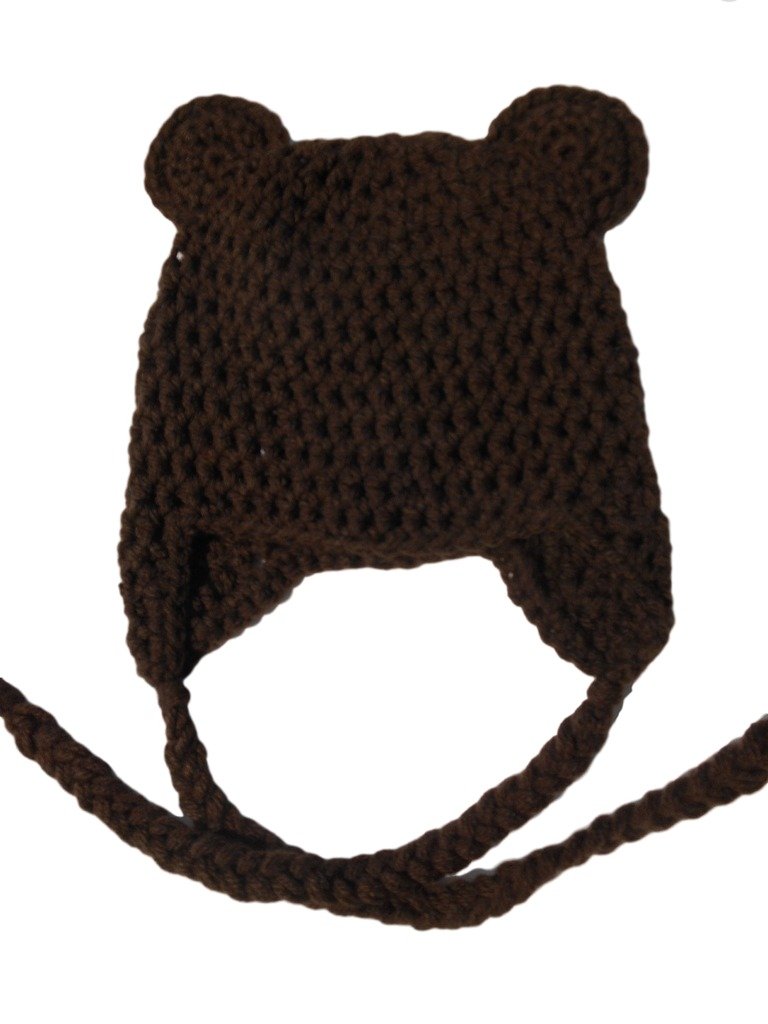 Handmade Brown Bear Beanie/Hat Size 4T-5T