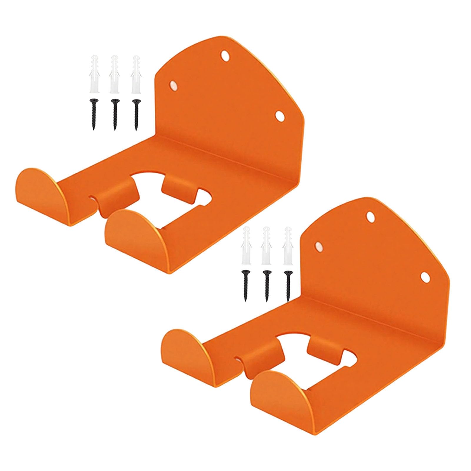 Pidodou Orange Heavy Duty Grass Trimmer Hanger Wall Mounted Garden Power Tool Organizer Rack For Garage Shed Workshop Iron Storage Bracket 2Pcs