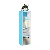 Furinno Pasir Libreria a 4 ripiani aperti, azzurroianco