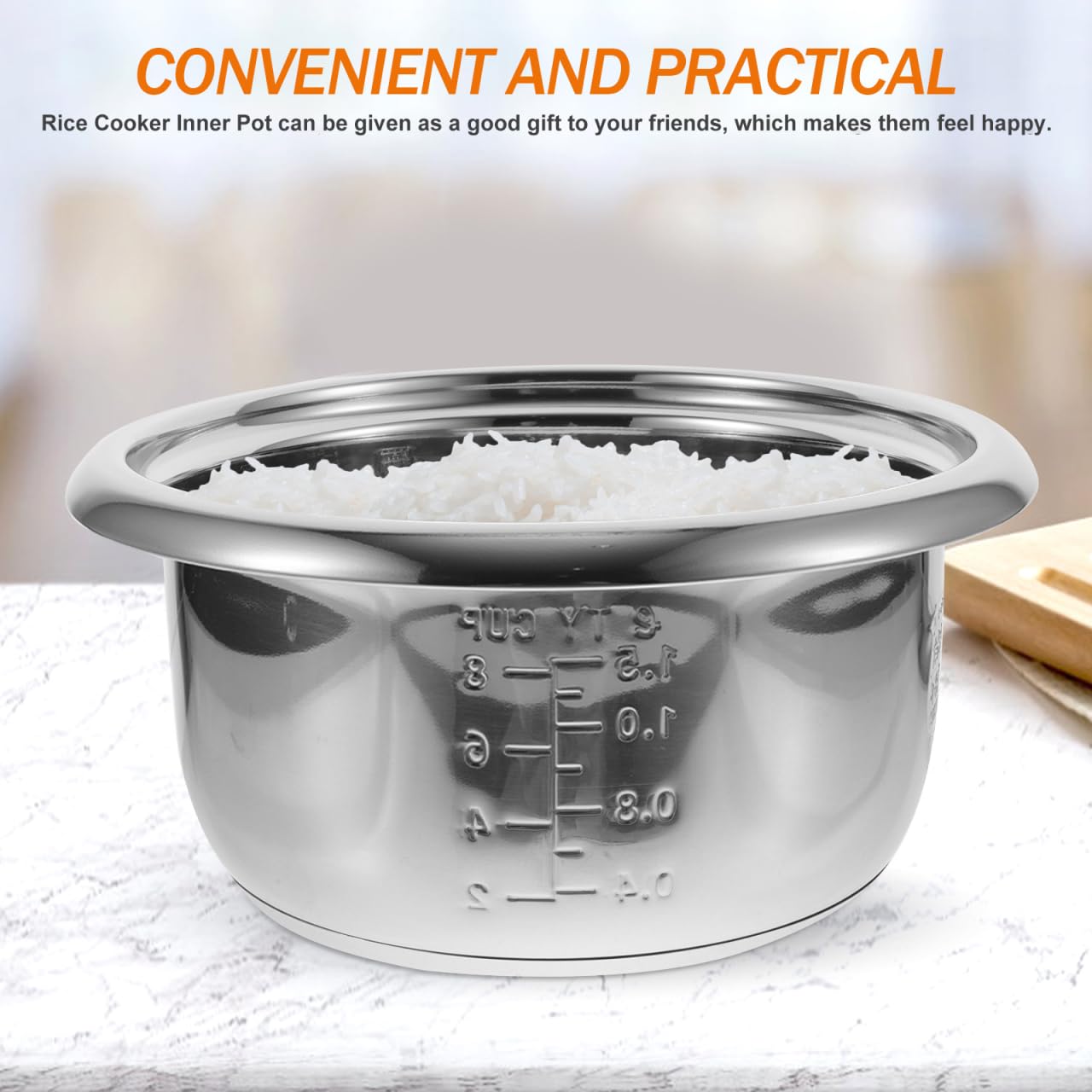 Doublure Cuve Inox Cuiseur Riz 25Cm Pot IntéRieur Remplacement Accessoire Cuisine RéSistant Anti-Rouille Chauffage Uniforme Facile À Nettoyer