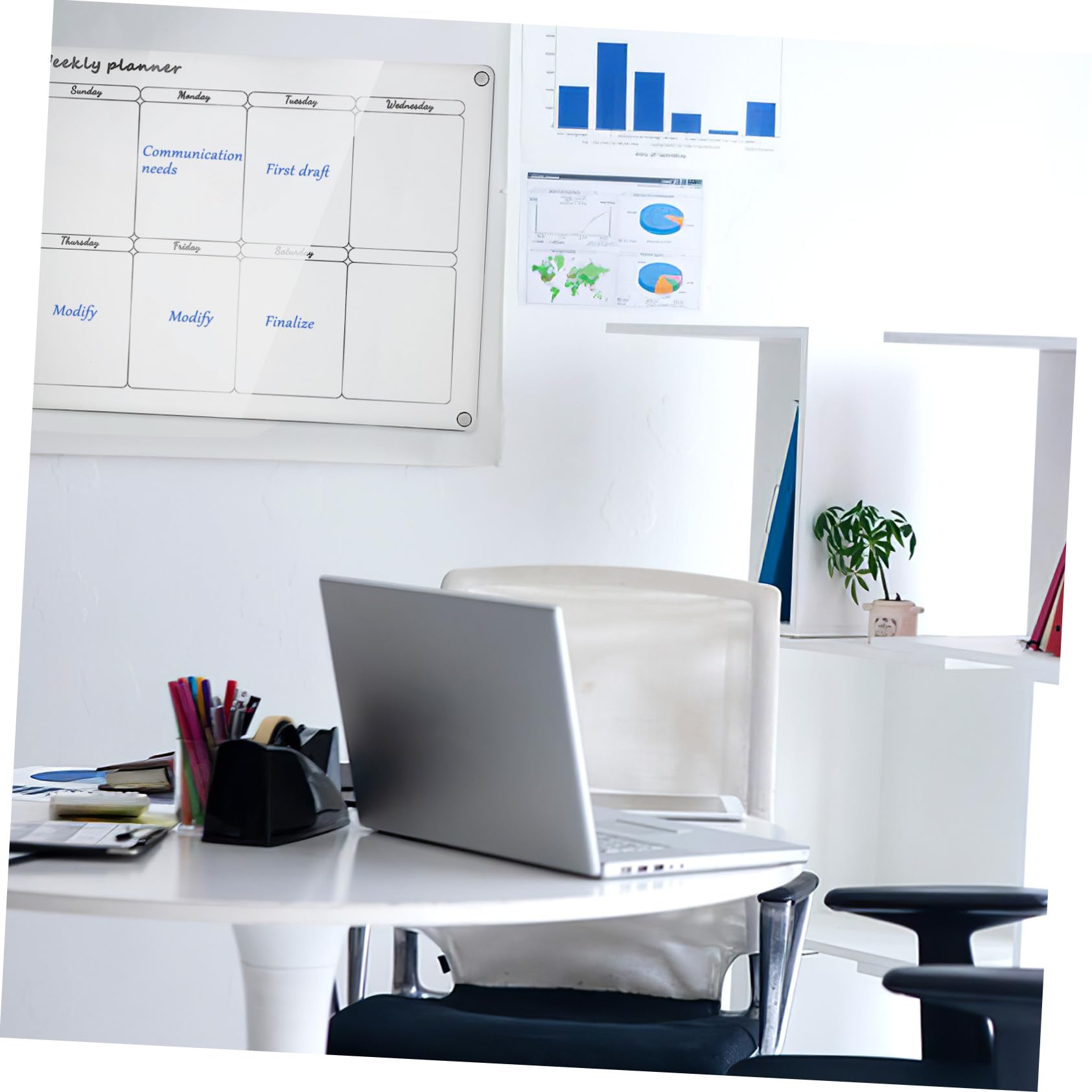 Gadpiparty Magnetische Planungstafel 2 Stück aus Transparentem Acryl mit Anti Rutsch Design und Glatten Kanten für Wochen und Monatsplaner im Büro und Zuhause