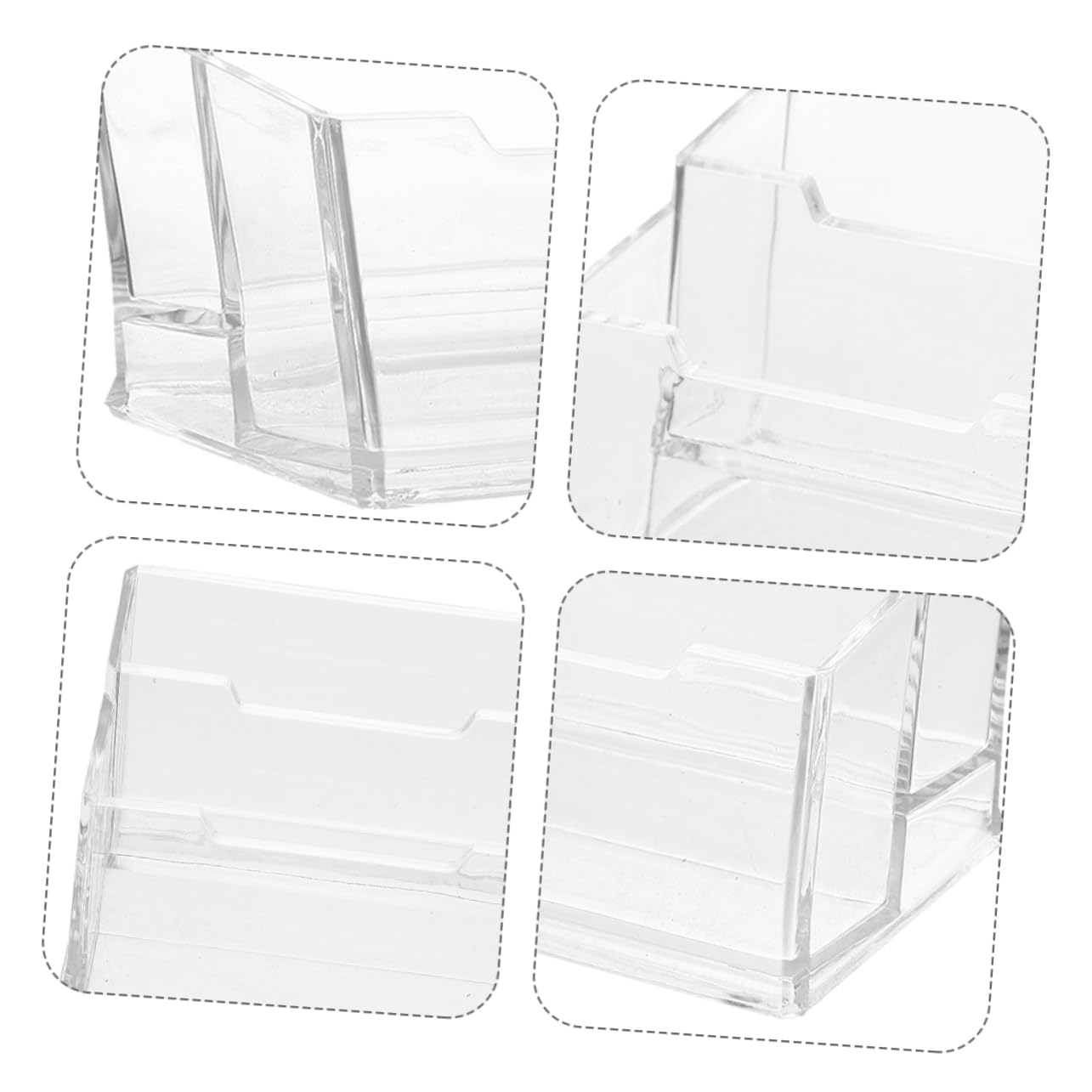 Hemobllo 5pezzi Supporto per Biglietti da Visita Trasparente in Plastica Porta Biglietti da Visita da Scrivania Organizer per Tavolo da Ufficio Espositore