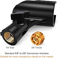 Vista 5 de 2 piezas de clip universal para micrófono, soporte ajustable para clip de micrófono para soporte de micrófono, viene con adaptador de tornillo macho