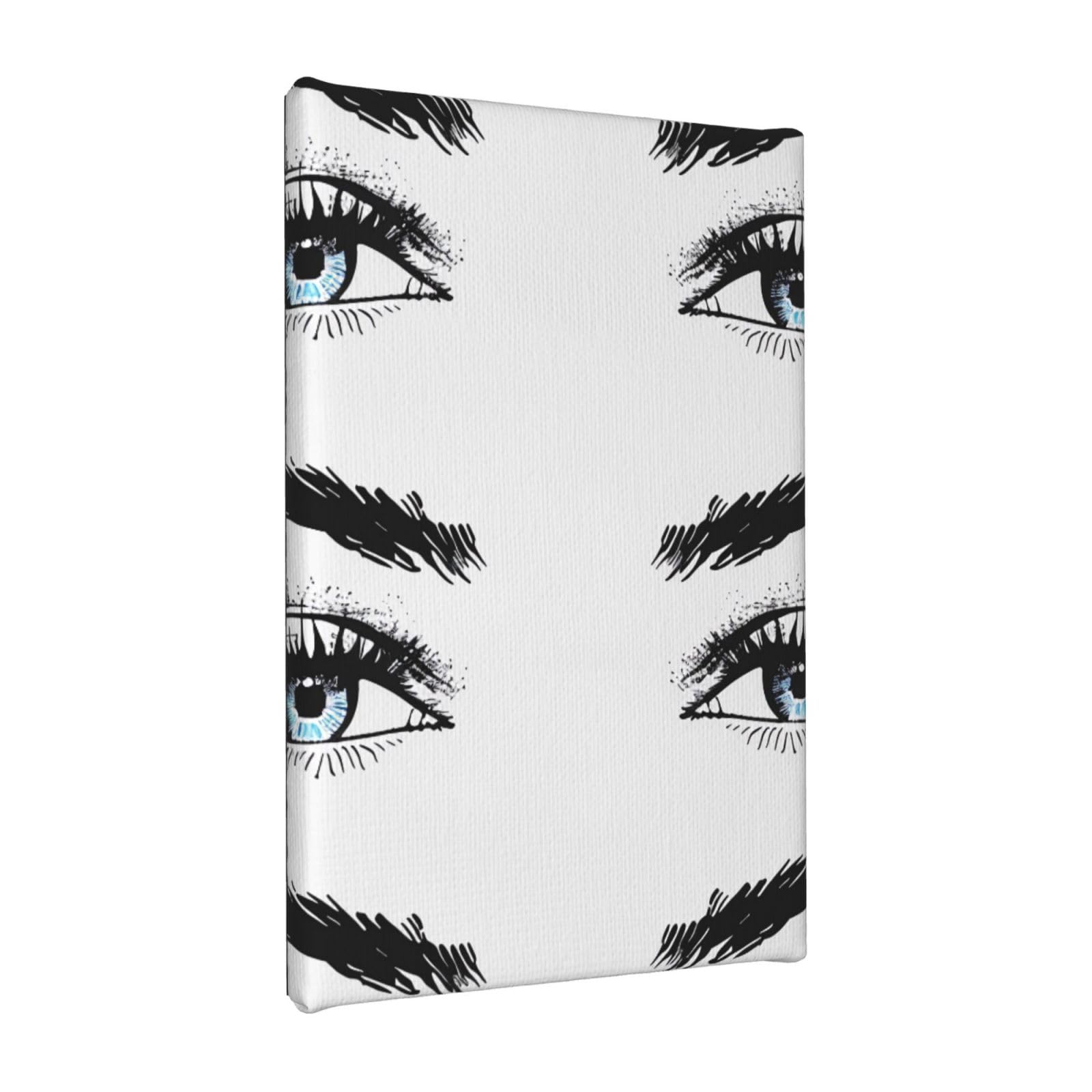 YKLJG Eyelash Pattern Printed Wall Art Canvas Painting 20x30 CM Wooden Framed Picture Painting Artwork Prints for Bedroom Kitchen Home Office Decor