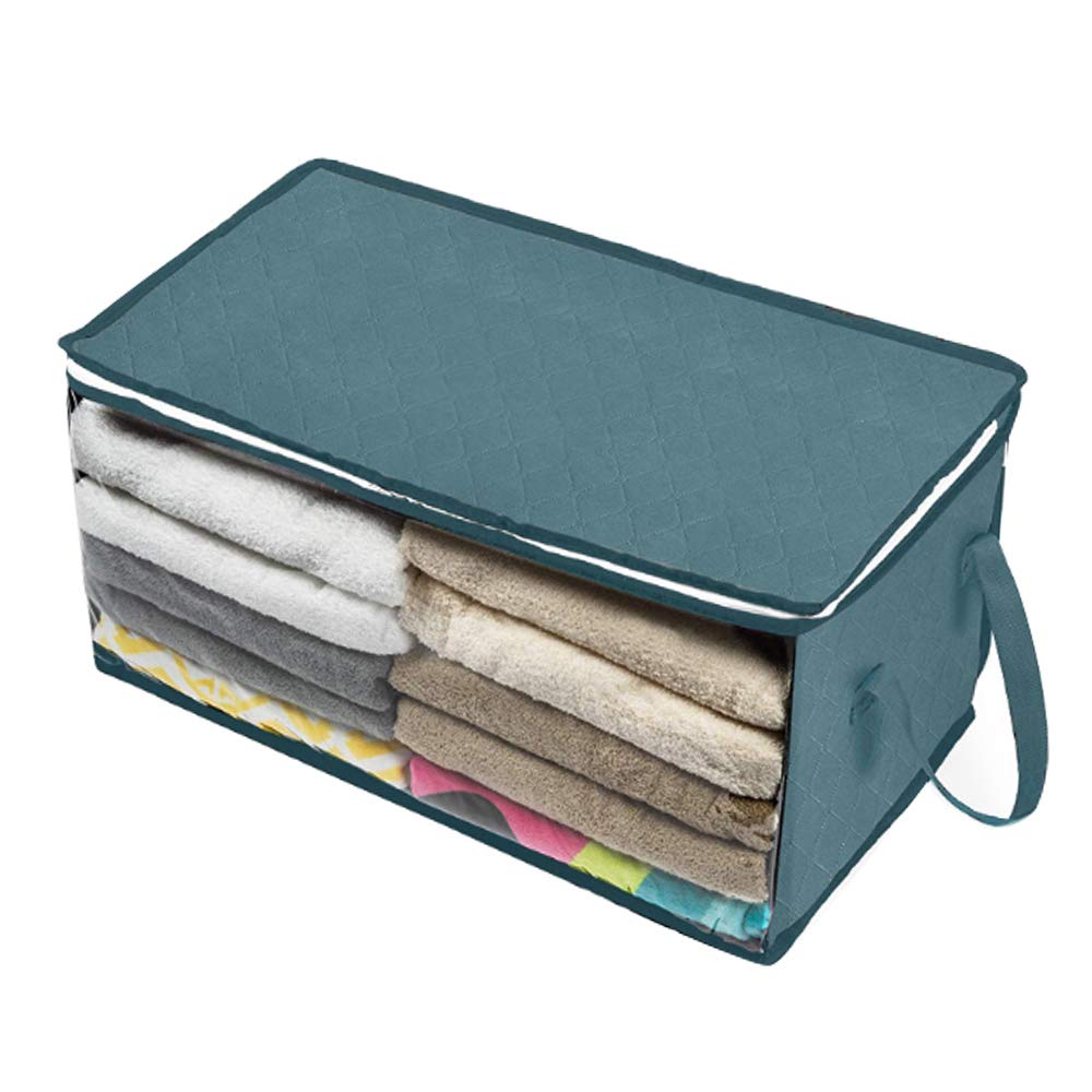 Hoomall Foldable Non Woven Fabric Storage Box Zippered Storage Box Clear Window Organizer with Handles 1/3 pcs