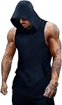 Men's Workout Hooded Tank Tops Bodybuilding Muscle Cut Off T Shirt Sleeveless Gym Hoodies