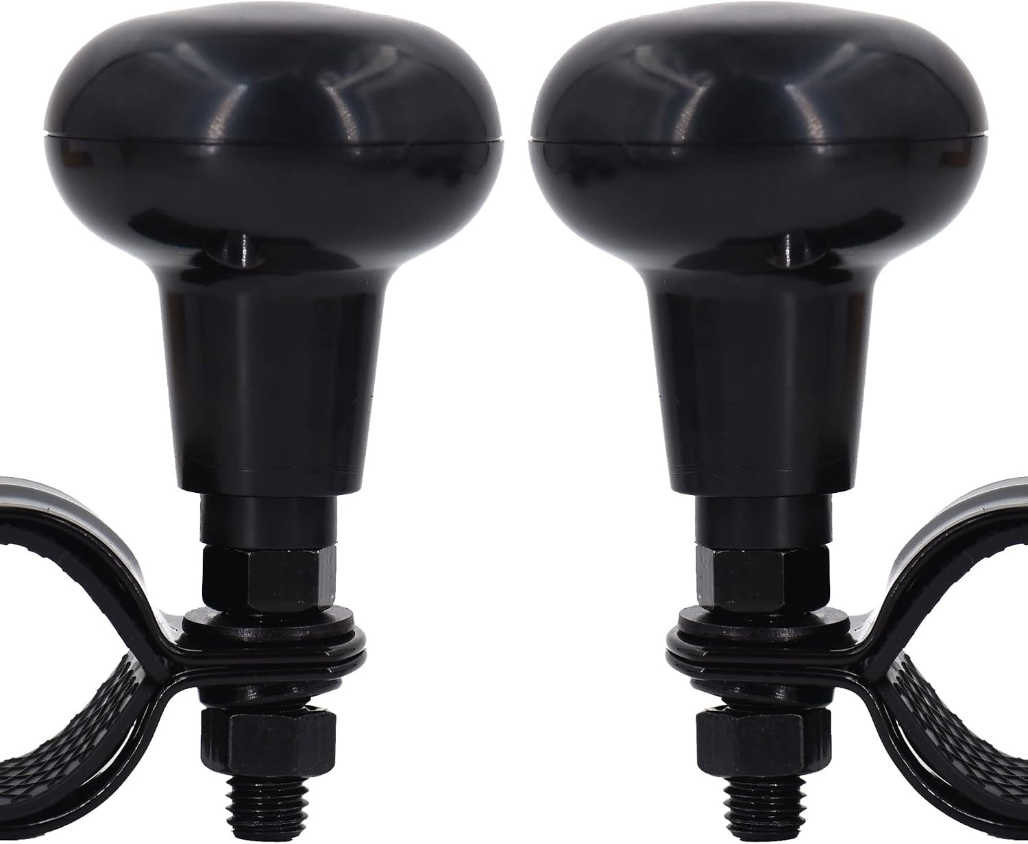 REBEL METTLE High Profile Steering Spinner Knob | Anti-Scrape - Kuckle-Safe | Power Handle [2 Pack] | Black - for All Vehicles Car | Truck | Van | Forklift | Mower | Tractor | Farm - Construction