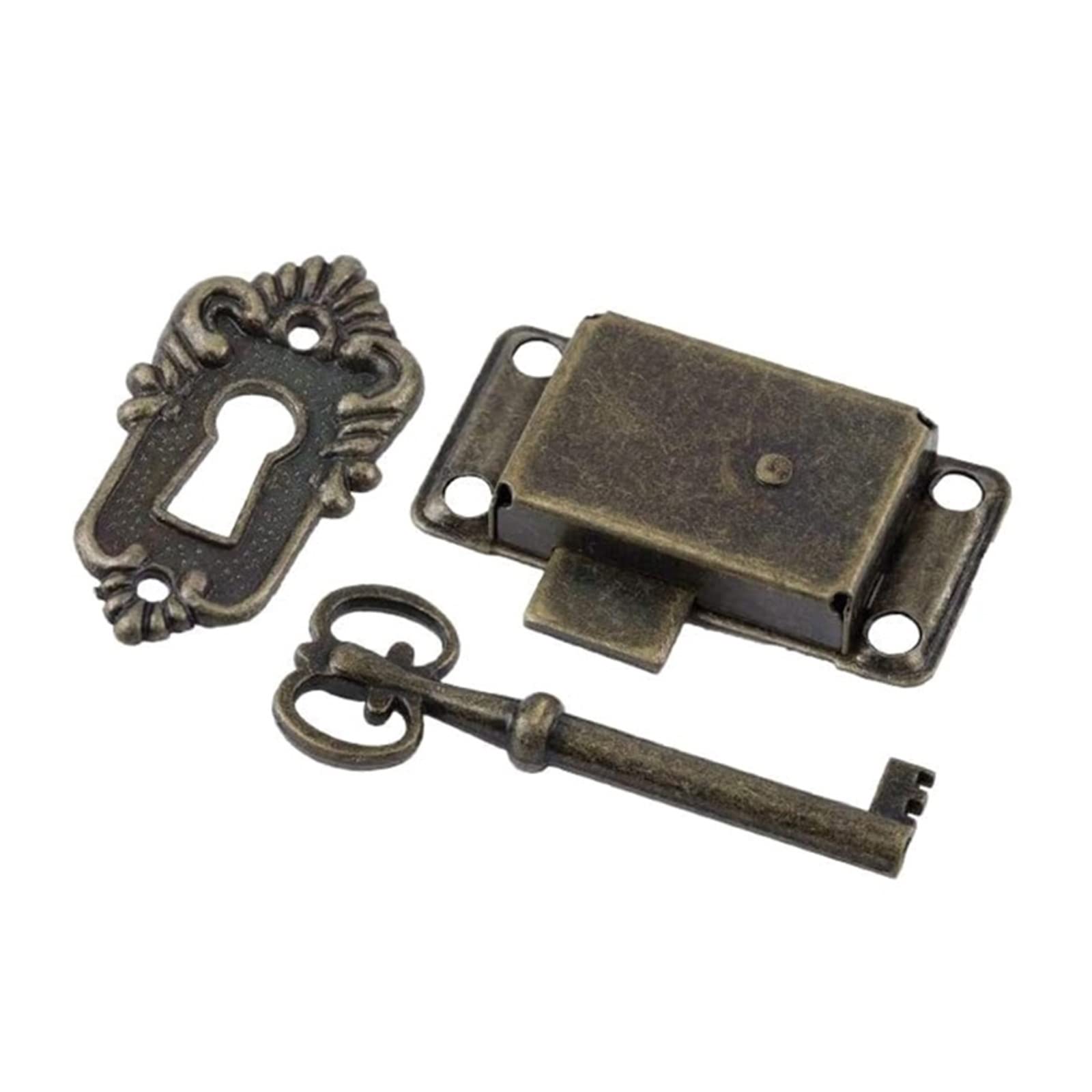 Cerradura de pestillo, cerraduras Decorativas for Muebles, cerraduras de cajón de Hierro Antiguo con Llave, joyería, Caja de Madera, pestillo, herrajes for Muebles