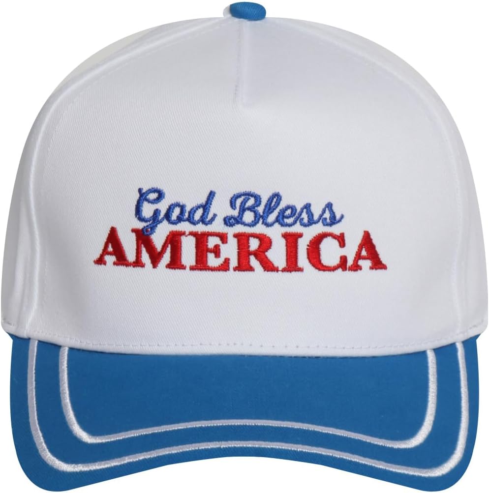 MIRMARU Patriotic America USA Embroidered 5 Panel Cotton Two Tone Trucker Hat for Men and Women.