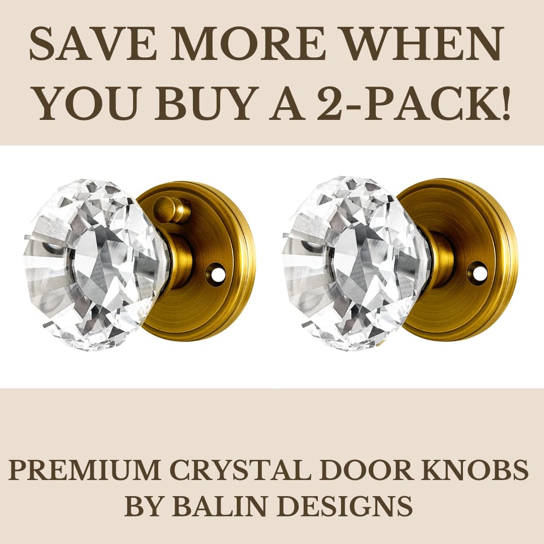 Crystal Knob & Traditional Arch Rose- Passage - Venetian Bronze | Baldwin Hardware - View #4