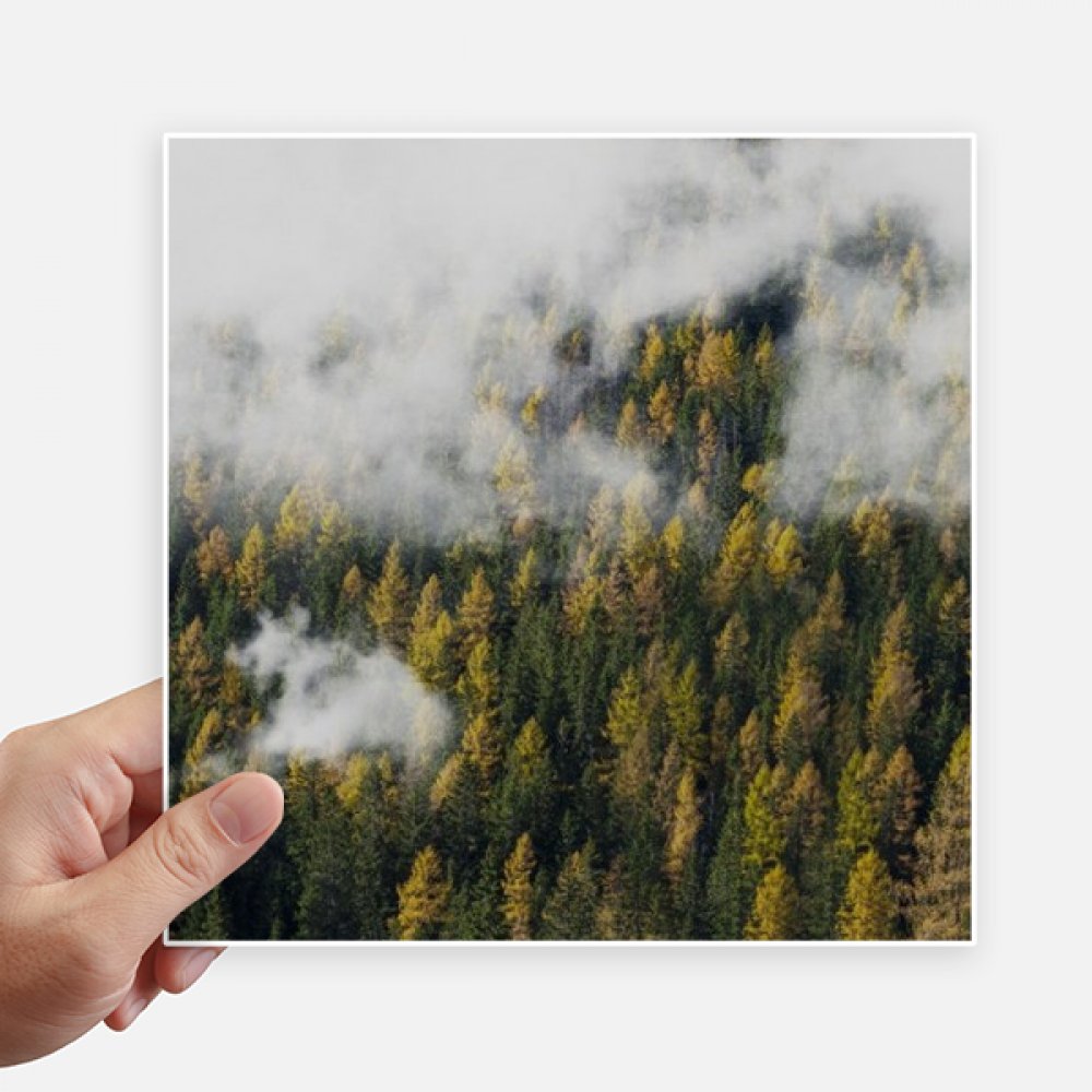 Sticker forêt de montagne nuage d'automne autocollant pour mur et moto 4pcs