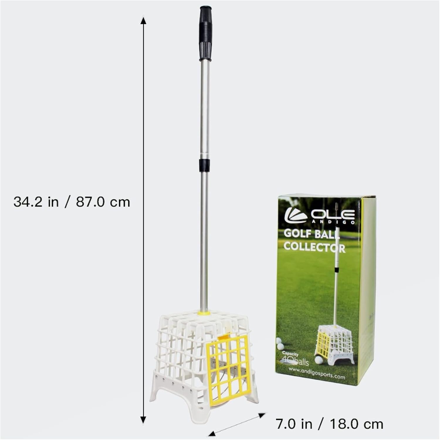 review OLE ANDIGO Golf Ball Retriever Golf Ball Collector Golf Ball Picker Upper Golf Ball Retriever Telescopic Putter Ball Retriever Golf Ball Picker Golf Ball Grabber Golf Ball Basket Hold Up to 40 Balls