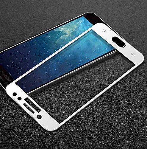 Image of Screen Protector for Samsung Galaxy J7 Pro (White) Tempered Glass Edge-to-Edge 6D Screen Guard With Installation Kit