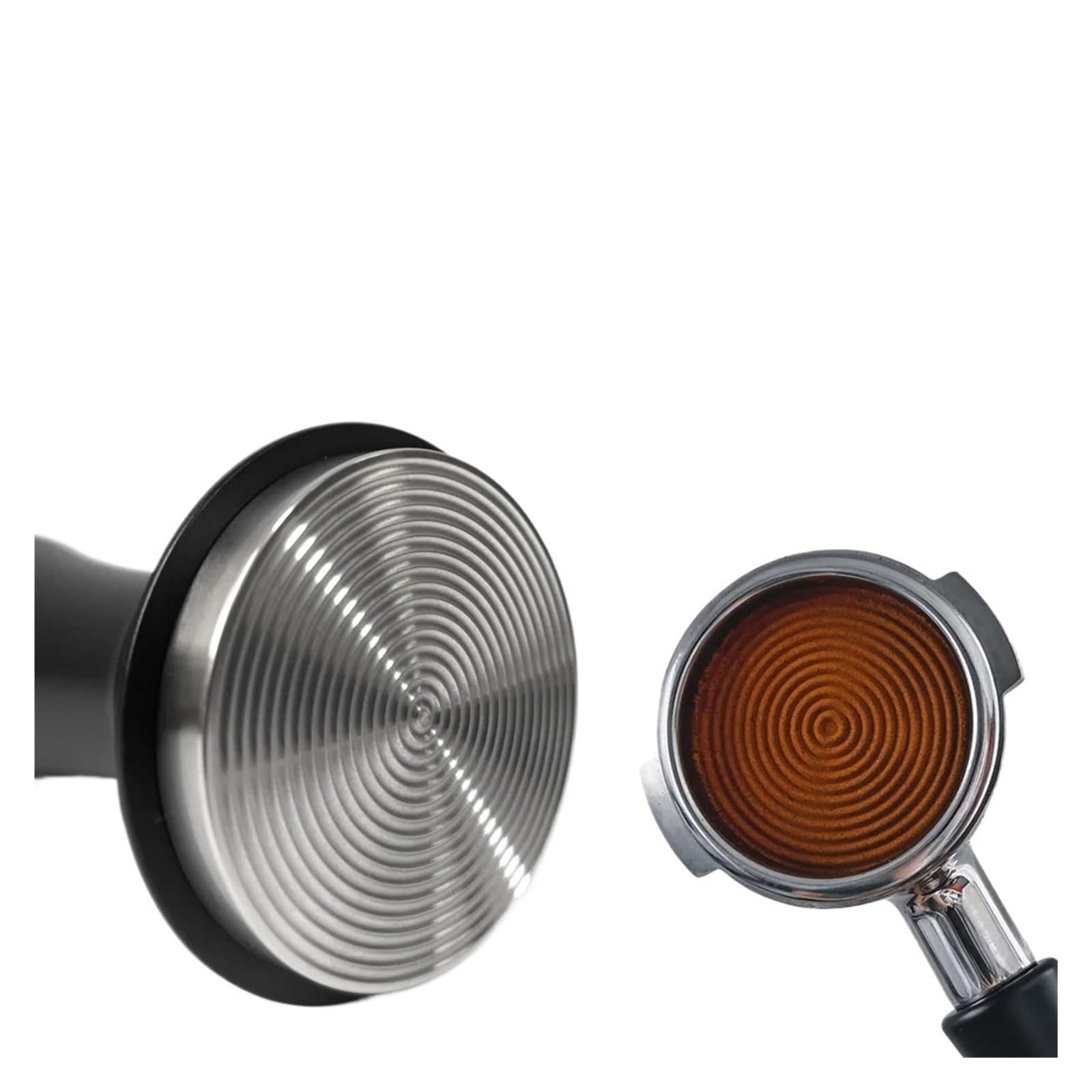 Tamper de café 58mm 54mm 51mm Base ondulada niveladora presión constante calibrado resorte cargado herramientas de Barista accesorios de Espresso(Rounded 58mm)