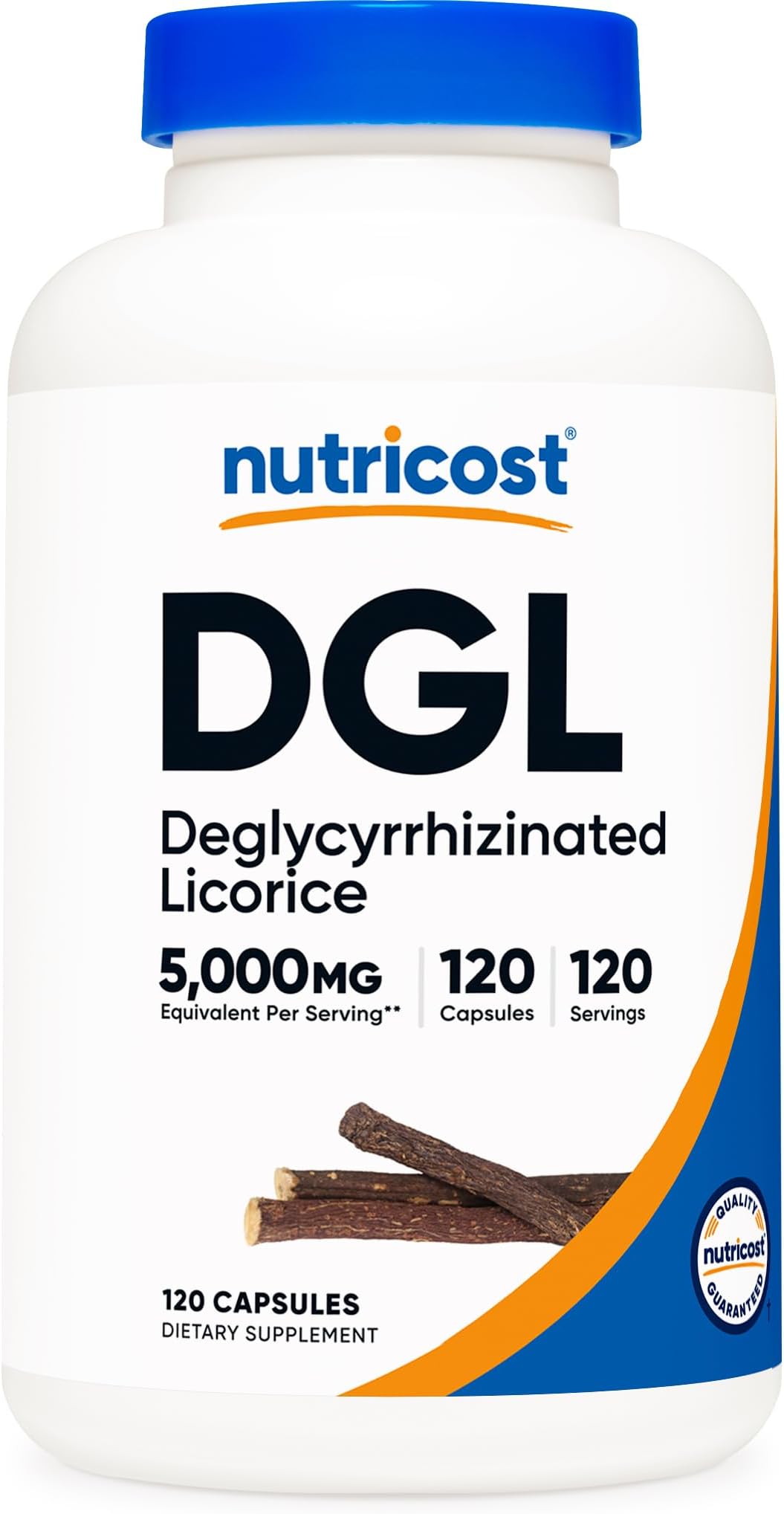 Nutricost DGL Deglycyrrhizinated Licorice Extract Capsules (5,000 mg Equivalent Per Serving, 120 Servings) - Non GMO, Vegan