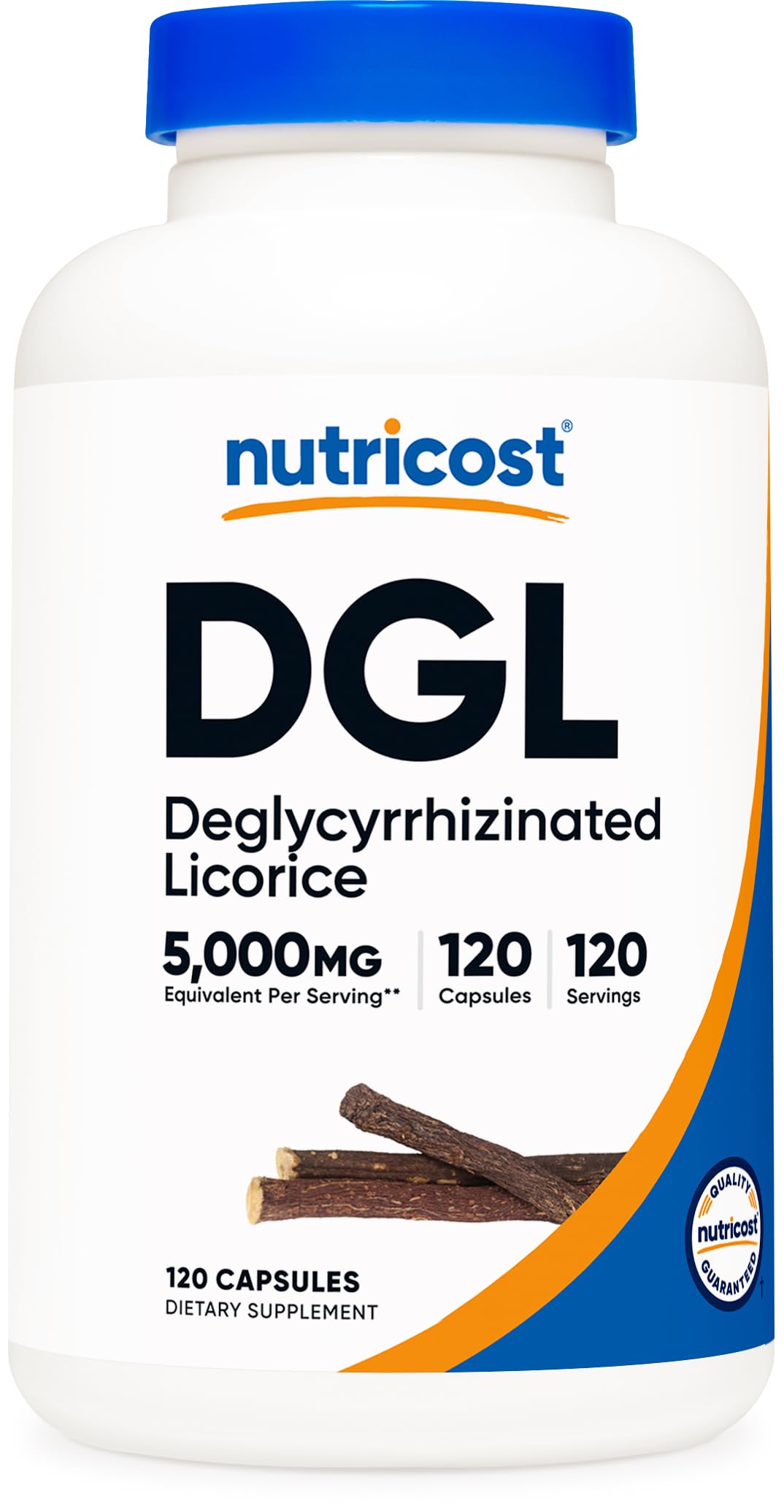 Nutricost DGL Deglycyrrhizinated Licorice Extract Capsules (500mg Extract, Equivalent to 5, 000mg Licorice, 120 Servings) - Non GMO, Vegan