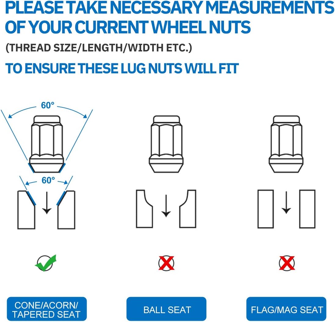 Exсluѕіvе Dіѕсоunt 80% оƒƒеr SIZZER M12x1.5 Lug Nuts 1.26” Long 5 Spline Bulge Acorn Aftermarket 12mmx1.5 Wheel Lug Nut Black Finish, Set of 20 + Socket Key