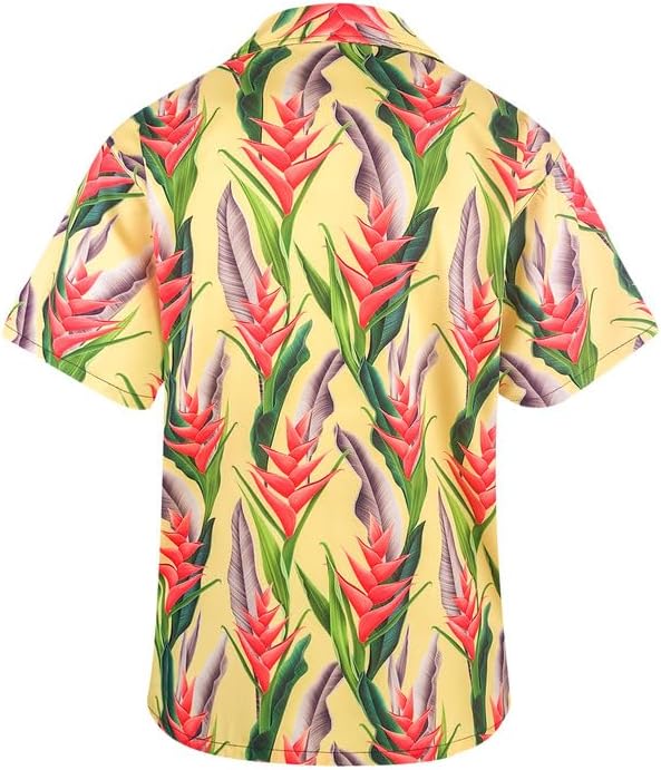 Men's Loose Fit Hawaiian Shirt Short Sleeve Casual Button Down Floral Tropical Beach Aloha Tops - Image 2
