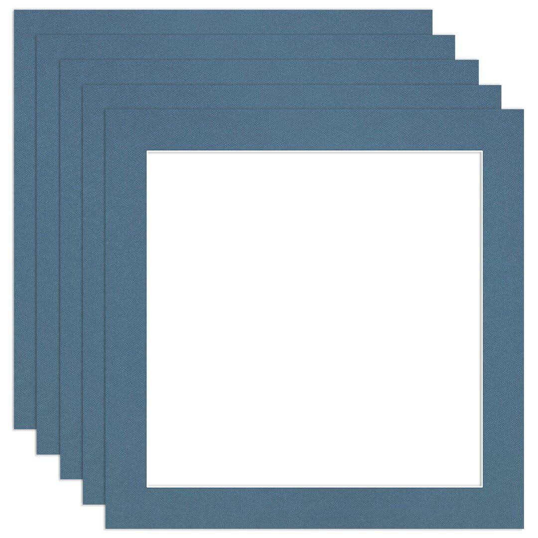 Procut Global 10x10" Pompadour Picture Mounts to Fit 8x8" Aperture - Precision Cut Cardboard Photo Mount - Ideal for Frames, Prints, Artwork & Certificates - Sizes & Colours Available - 5 Pack