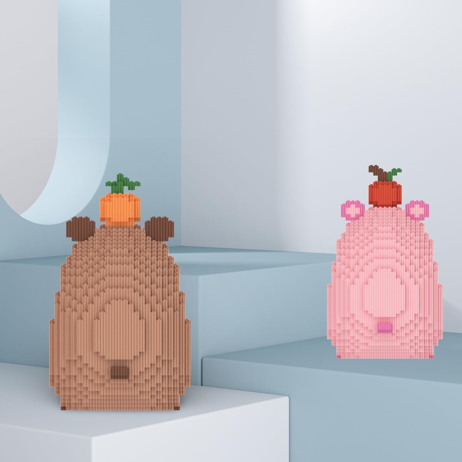 Capybara Micro Bausteine Set, Tier Capybara Mini Klemmbausteine Spielzeug, Tier Mini Bausteine Modell für Heim Büro Dekor, Kreativ Geschenk für Erwachsene (4146 Teile)