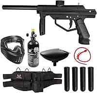 Vista 11 de Maddog JT Stealth Paintball Gun Marker and Accessory Starter Packages [HPA] Marker, 48ci/3000psi Compressed Air Tank, Mask, Hopper, Pods, Harness