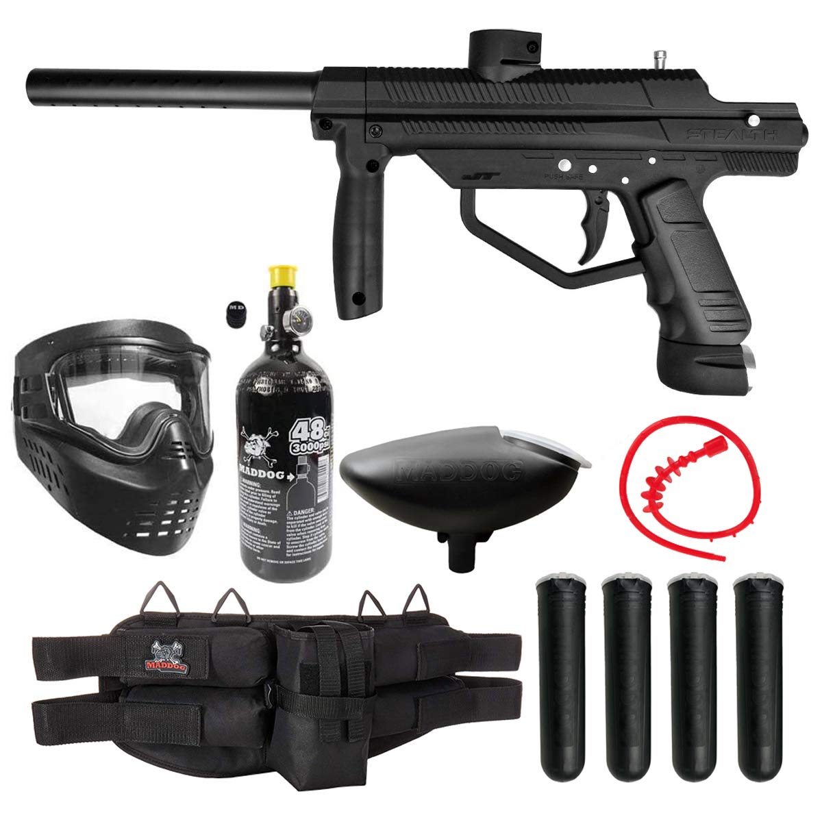 JT ペイントボール　セット Amazon.com : Maddog JT Stealth Paintball Gun Marker and Accessory